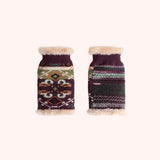 Powder Scandi Wrist Warmers In Damson Mix