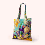 Powder Velvet Tote Bag In Spring Flora