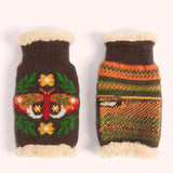 Powder Winter Moth Wrist Warmers in Chocolate