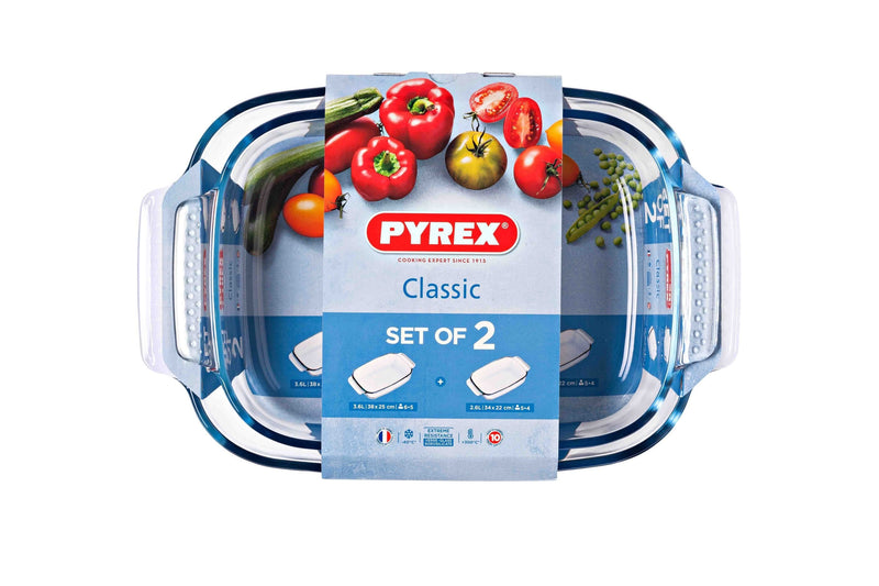 Pyrex Classic 2 Piece Medium Roaster Set