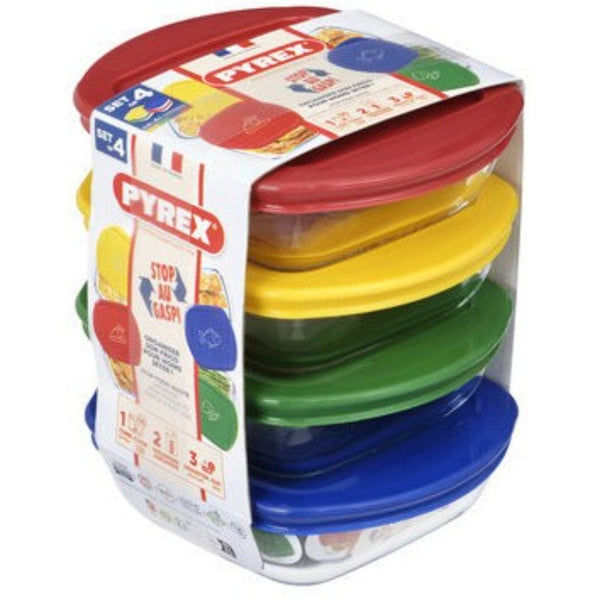 Pyrex Cook & Store 4 Square Storage Dishes