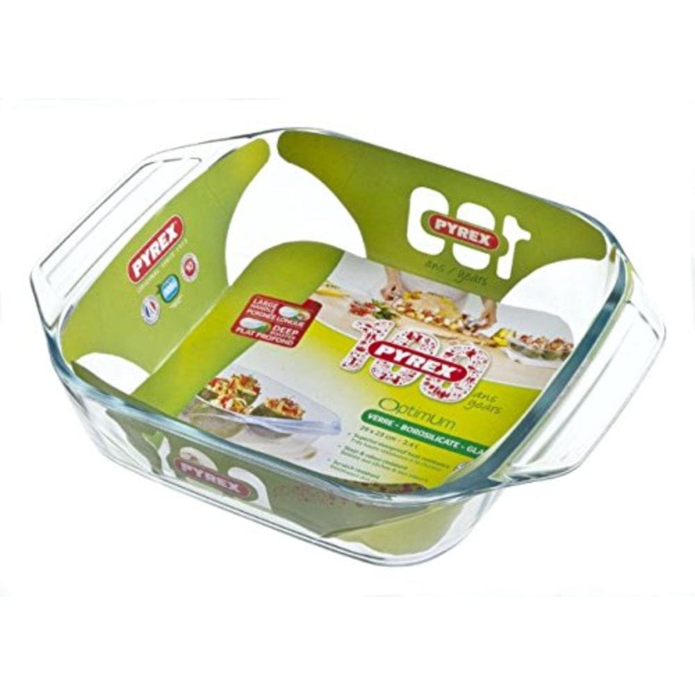 Pyrex Tan Square Pyrex Glass Square Roaster 29cm X 23cm
