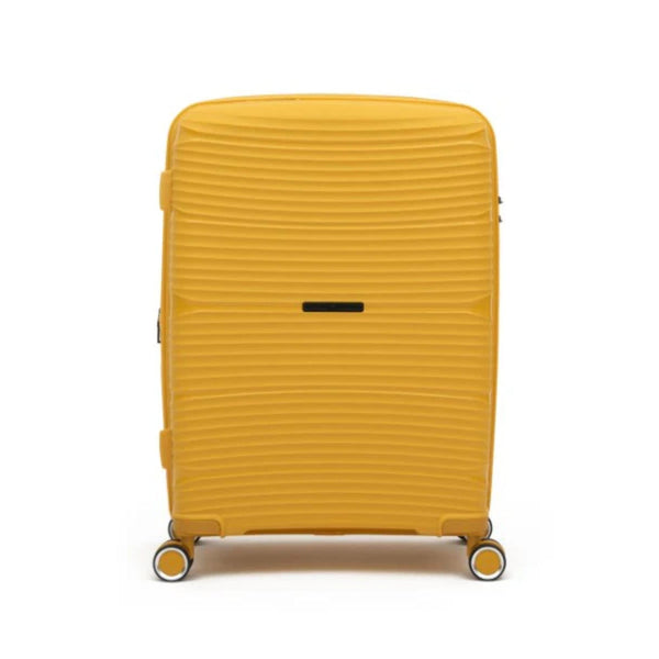 Qubed Data 64cm 4-Wheel Expandable Suitcase In Yellow