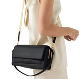 Radley Leather Lane Medium Flapover Shoulder Bag In Black