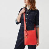 Radley Anniversary Camden Collection Medium Zip-Top Cross Body in Phone Box Red