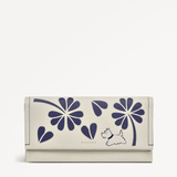 Radley Cut Out Floral Large Flapover Purse In Chalk