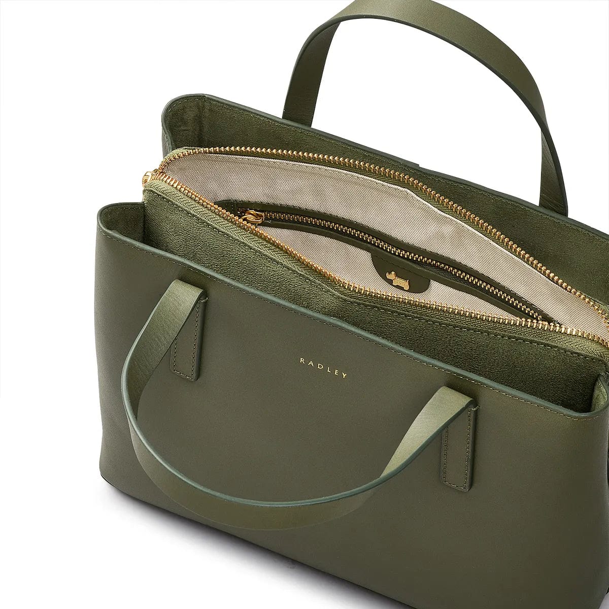 Radley Dukes Place Medium Ziptop Grab in Dark Olive Radley Dukes Place Medium Ziptop Grab in Dark Olive