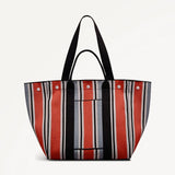 Radley Hadleigh Place Cabana Stripe  Large Open Top Tote In Steel
