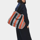 Radley Hadleigh Place Cabana Stripe  Large Open Top Tote In Steel