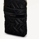 Radley Holland Park Quilt Medium Zip Around Phone Crossbody In Black