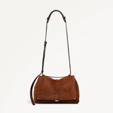 Radley Mercer Street Medium Suede Shoulder Bag In Russet Brown
