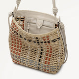 Radley The Camden Raffia Check  Medium Open Top Shoulder In Natural