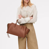 The Romilly  Large Ziptop Grab In Cognac