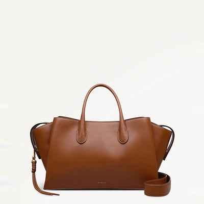 The Romilly  Large Ziptop Grab In Cognac