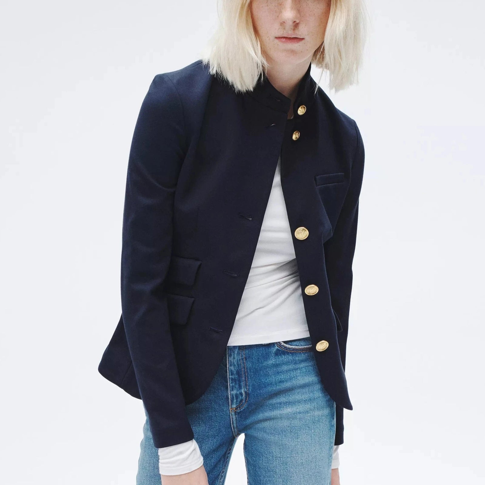 Rag Bone Slade Ponte Blazer in Salute Navy