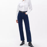 Rag & Bone Harlow Ankle Straight Jeans Vintage Stretch in Rinse