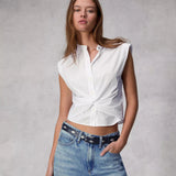 Rag & Bone Louisa Poplin Shirt in White