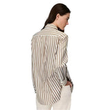Rag & Bone Maxine Poplin Shirt in Brown Stripe
