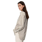 Rag & Bone Maxine Poplin Shirt in Brown Stripe