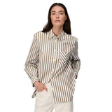 Rag & Bone Maxine Poplin Shirt in Brown Stripe