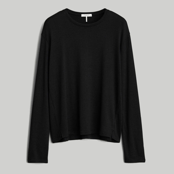 Rag & Bone The Hudson Fine Knit Sweater In Black