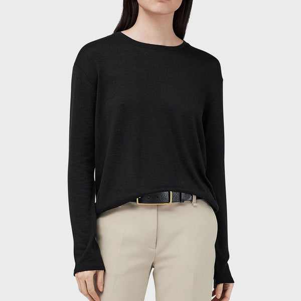 Rag & Bone The Hudson Fine Knit Sweater In Black
