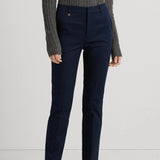 Lauren Ralph Lauren Double-Faced Stretch Cotton Trouser in Lauren Navy