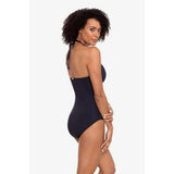 Lauren Ralph Lauren Beach Club Solids High Neck One Piece Swimsuit In Black