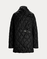 Lauren Ralph Lauren Buckle-Trim Diamond Quilted Coat In Black