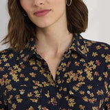Lauren Ralph Lauren Long Sleeve Cardigan in Navy Multi