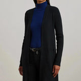 Lauren Ralph Lauren Long-sleeve Cotton Blend Cardigan In Black