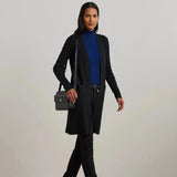 Lauren Ralph Lauren Long-sleeve Cotton Blend Cardigan In Black