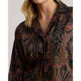 Lauren Ralph Lauren Paisley Cotton-Blend Sateen Sleep Set in Black Paisley