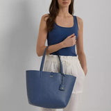 Lauren Ralph Lauren Reversable Medium Tote In Indigo Dusk/ Antibes Bloom