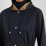 Lauren Ralph Lauren Reversible Hooded Anorak In Navy / Birch Tan