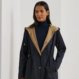 Lauren Ralph Lauren Reversible Hooded Anorak In Navy / Birch Tan