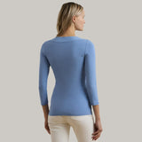 Lauren Ralph Lauren Surplice Jersey Top In Sky Blue