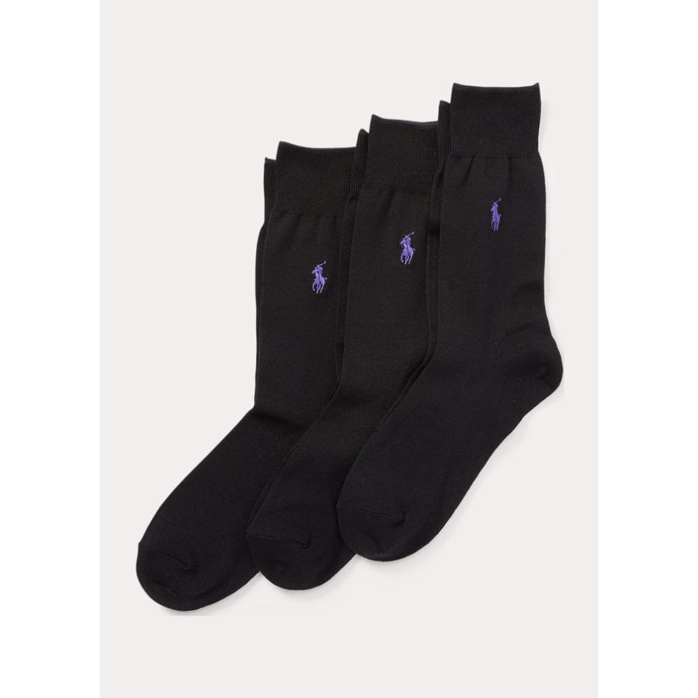 Polo Ralph Lauren 3 Pack Mercerized Socks in Black