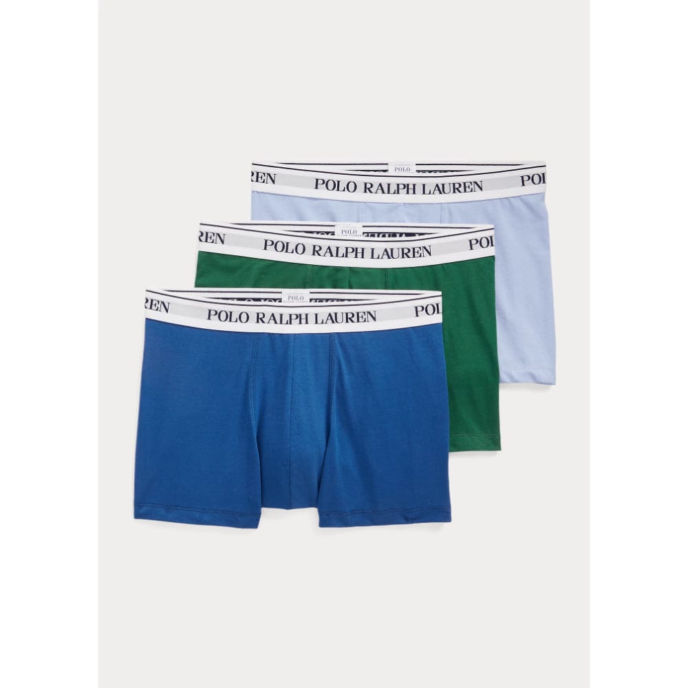 Polo Ralph Lauren Classic Stretch-Cotton Trunk 3-Pack in Green,Blue,Navy