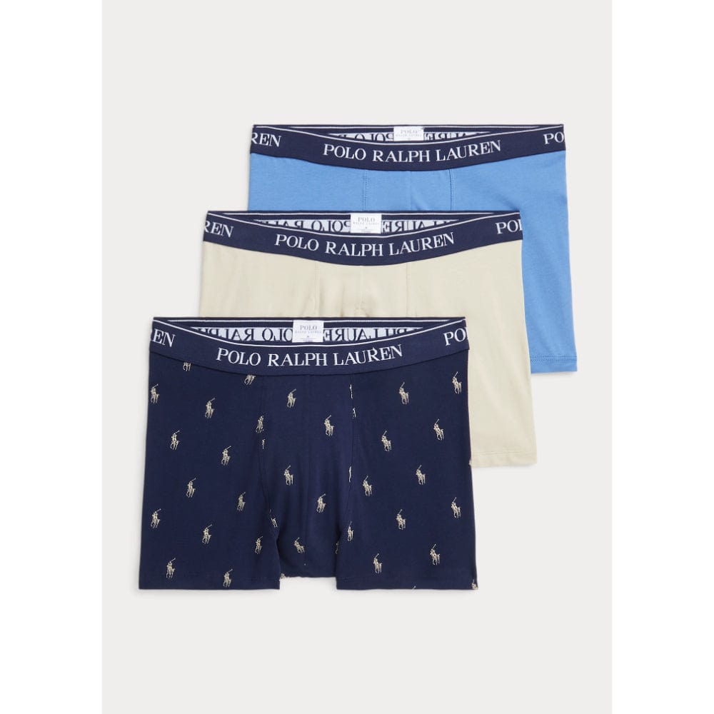 Polo Ralph Lauren Classic Stretch-Cotton Trunk 3-Pack in Nvy Aopp/Grey/Blue