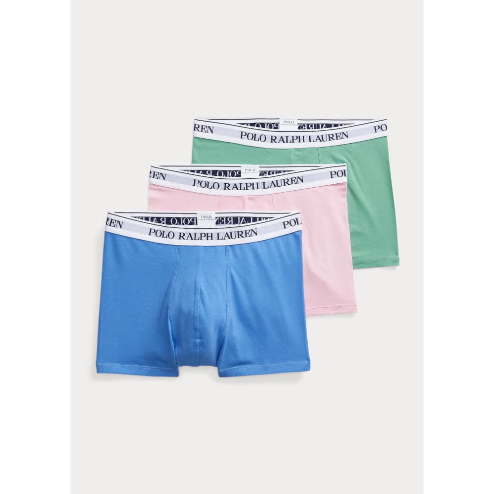 Polo Ralph Lauren Classic Stretch-Cotton Trunk 3-Pack in Pastel Mint, Pink, Navy