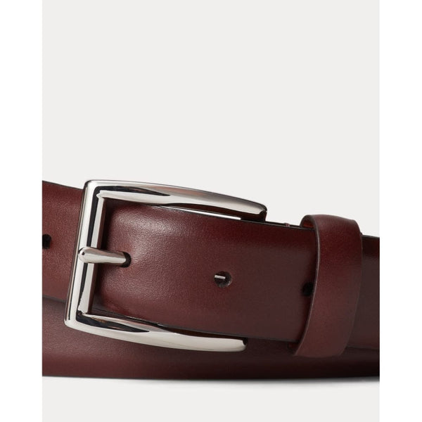 Polo Ralph Lauren Leather Dress Belt in Black/Silver