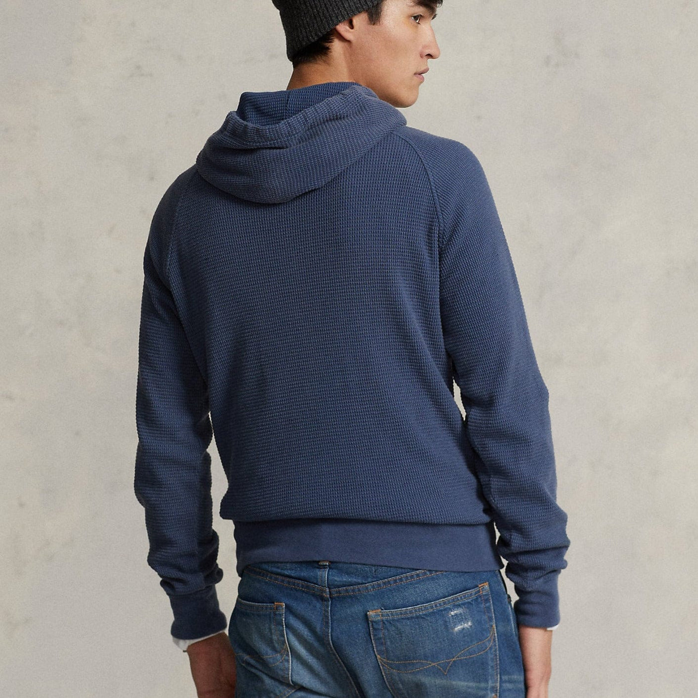 Polo waffle knit hoodie shop