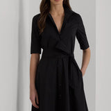 Lauren Ralph Lauren Belted Cotton-Blend Shirtdress