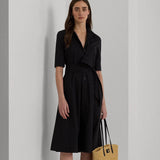 Lauren Ralph Lauren Belted Cotton-Blend Shirtdress
