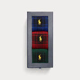 Ralph Lauren Buffalo Plaid Crew Sock 3-Pack in Gb Ombre Buffalo Plaid