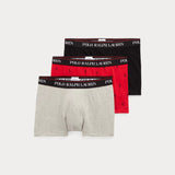 Ralph Lauren Classic Stretch-Cotton Trunk 3-Pack in Grey/Red/Blk