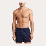 Ralph Lauren Cotton Boxer 3-Pack in Harv Wine/Navy/Green