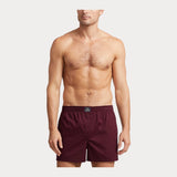 Ralph Lauren Cotton Boxer 3-Pack in Harv Wine/Navy/Green