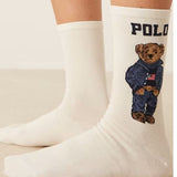 Polo Ralph Lauren Bear Sock In Cream